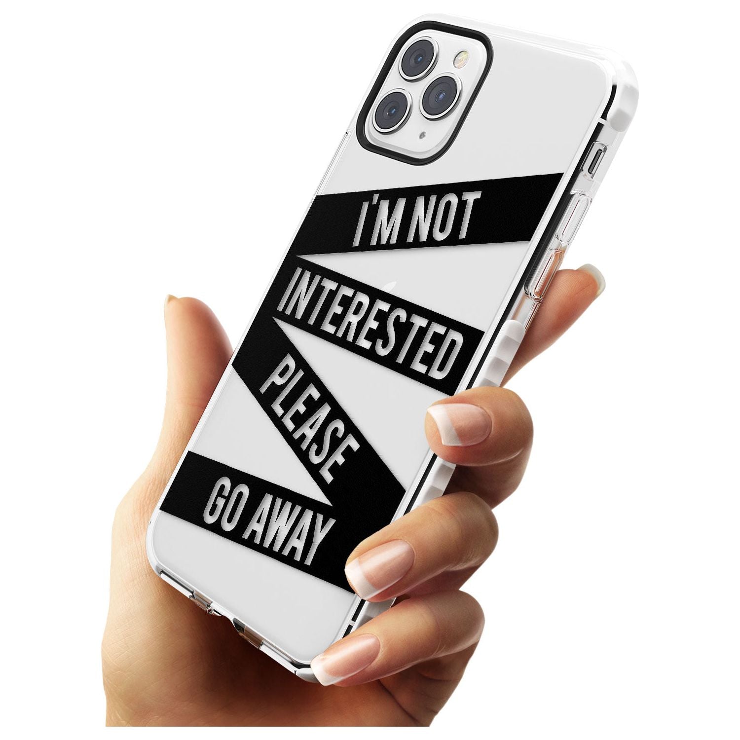 Black Stripes I'm Not Interested Impact Phone Case for iPhone 11 Pro Max