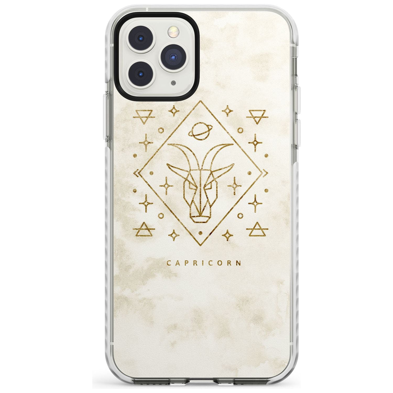 Capricorn Emblem - Solid Gold Marbled Design Impact Phone Case for iPhone 11 Pro Max