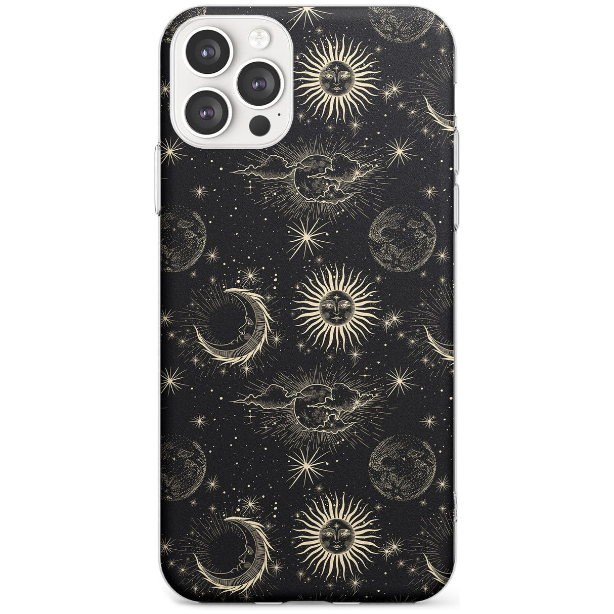 Large Suns, Moons & Clouds Black Impact Phone Case for iPhone 11 Pro Max