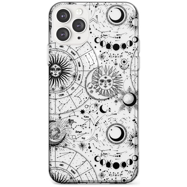 Suns, Moons, Zodiac Signs Astrological Slim TPU Phone Case for iPhone 11 Pro Max
