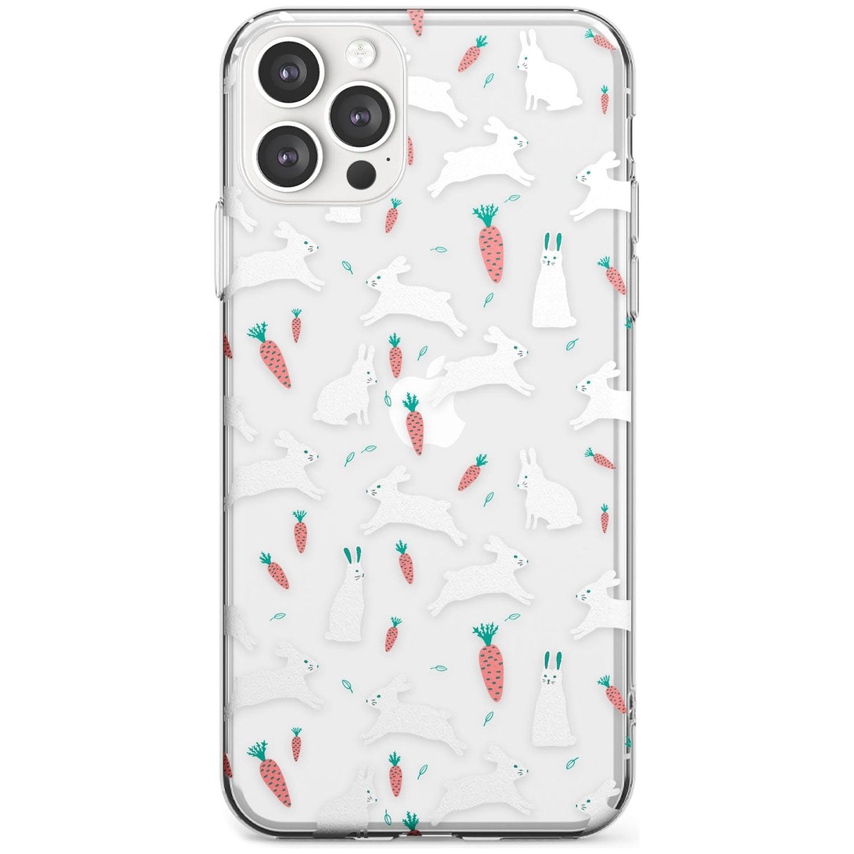 White Bunnies and Carrots Slim TPU Phone Case for iPhone 11 Pro Max