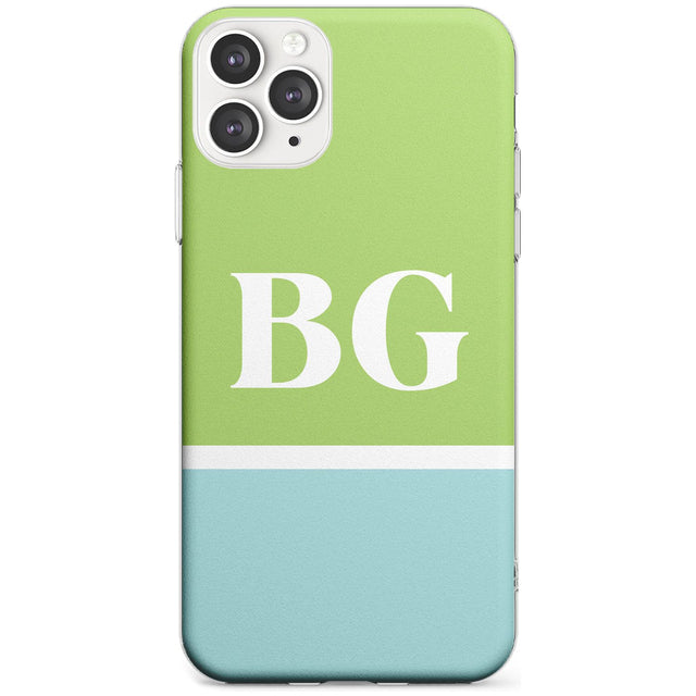Colourblock: Green & Turquoise Slim TPU Phone Case for iPhone 11 Pro Max