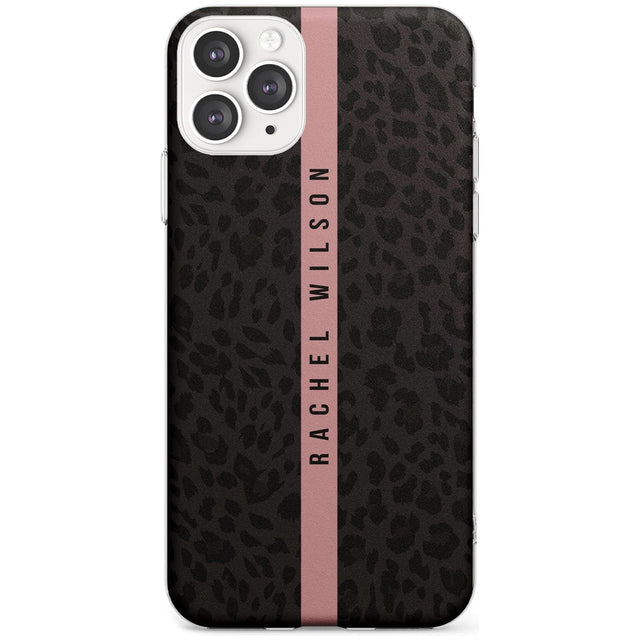 Pink Stripe Leopard Pattern Slim TPU Phone Case for iPhone 11 Pro Max