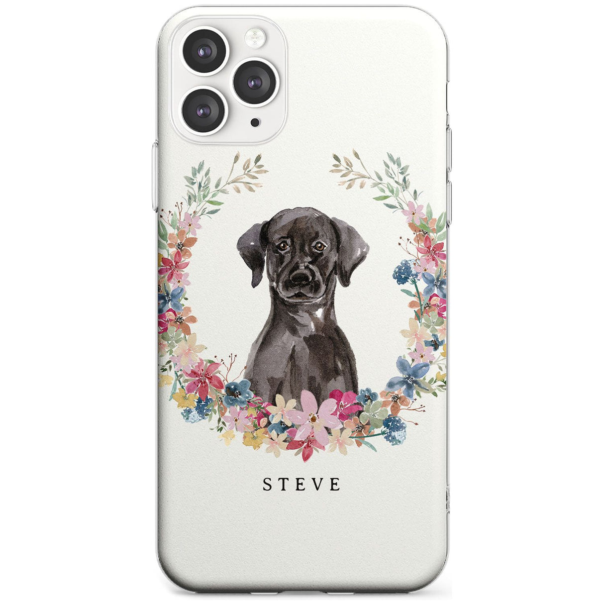 Black Lab Watercolour Dog Portrait Slim TPU Phone Case for iPhone 11 Pro Max