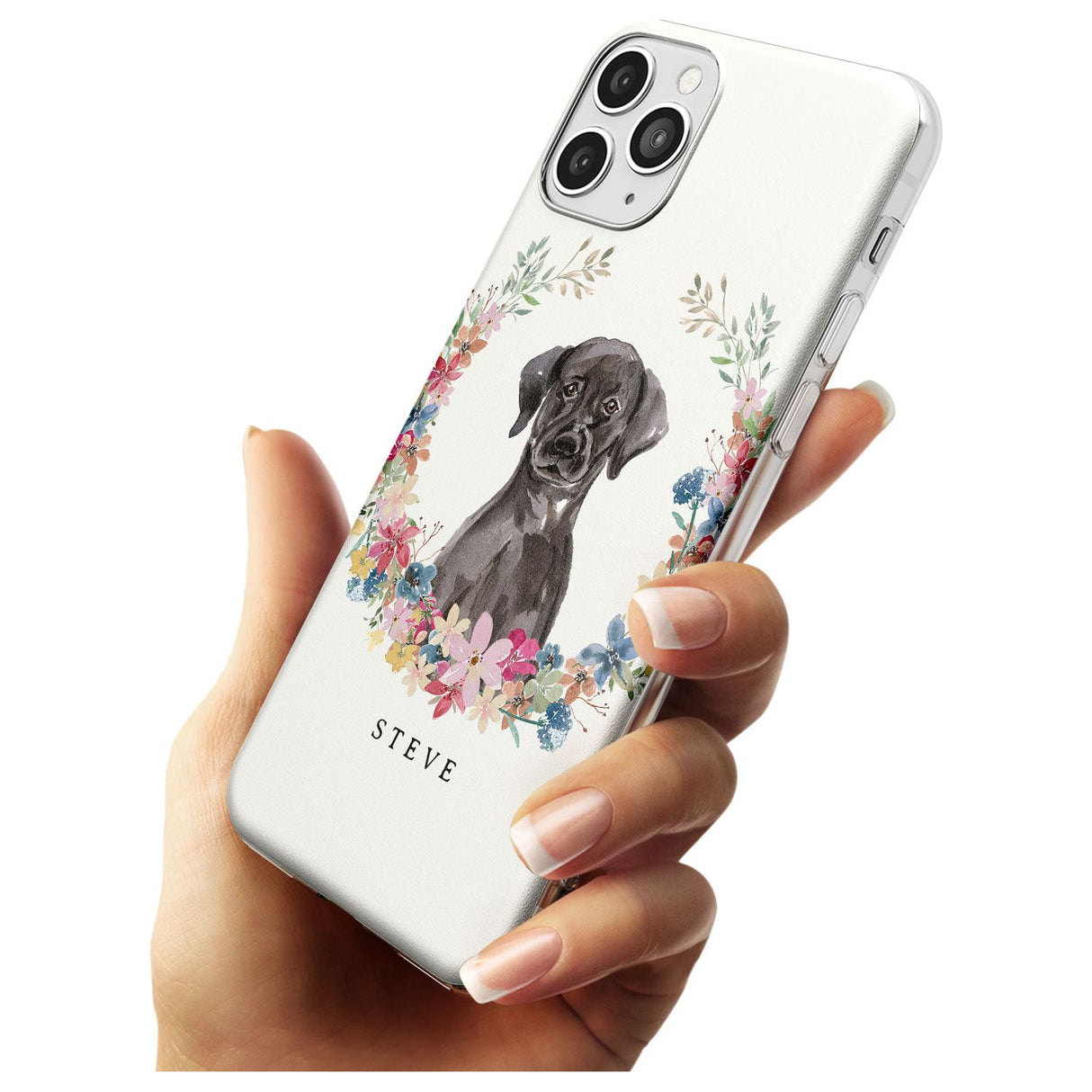 Black Lab Watercolour Dog Portrait Slim TPU Phone Case for iPhone 11 Pro Max