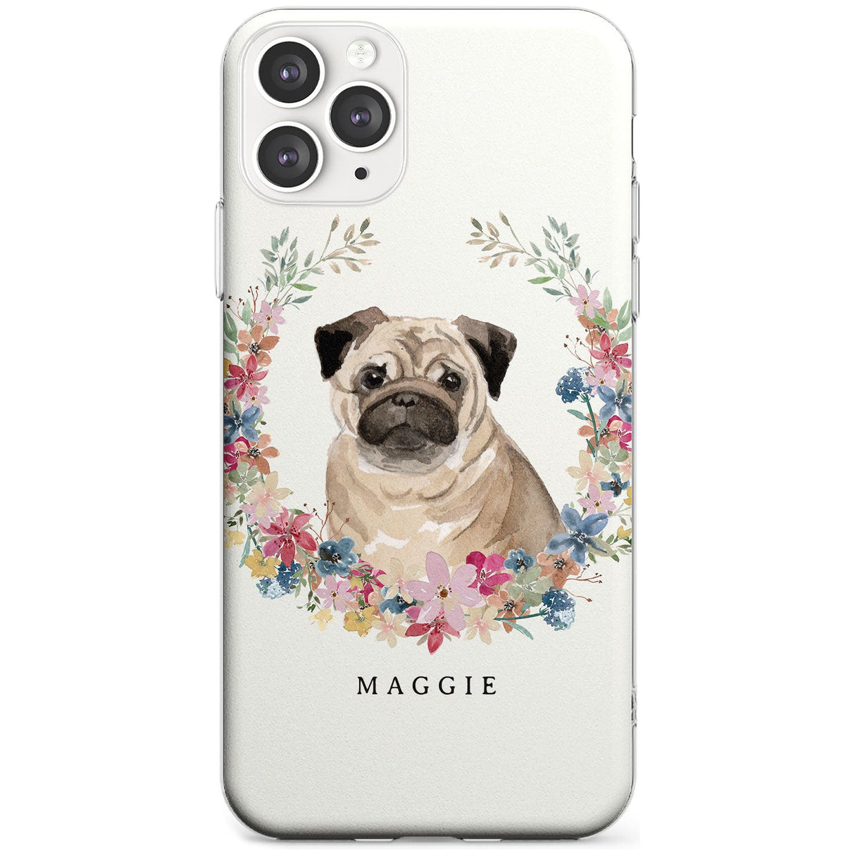 Pug - Watercolour Dog Portrait Slim TPU Phone Case for iPhone 11 Pro Max