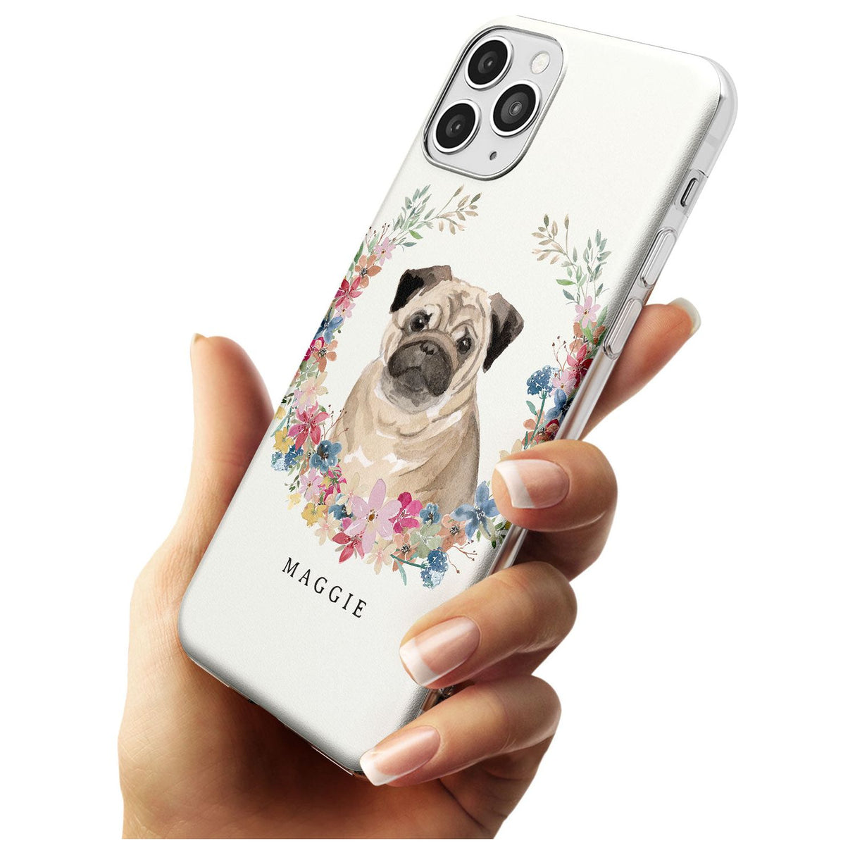 Pug - Watercolour Dog Portrait Slim TPU Phone Case for iPhone 11 Pro Max