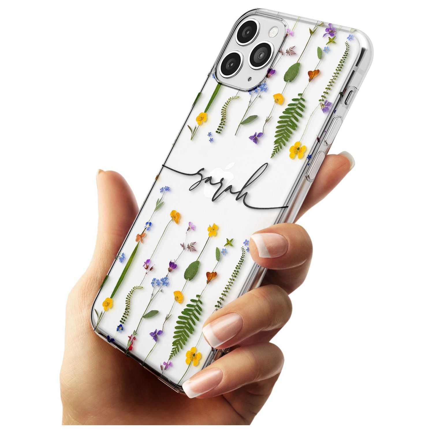Custom Wildflower Lines Black Impact Phone Case for iPhone 11 Pro Max