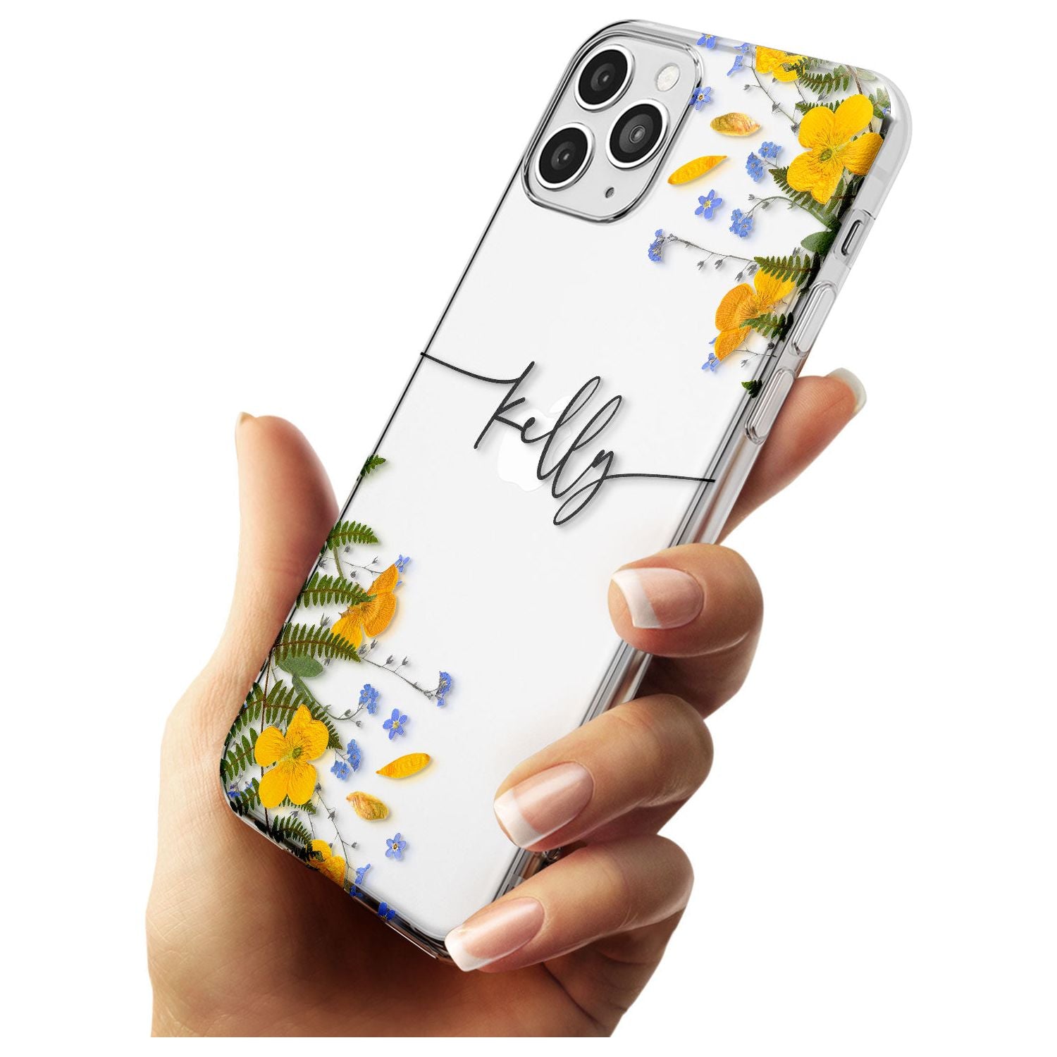 Custom Ferns & Flowers Black Impact Phone Case for iPhone 11 Pro Max