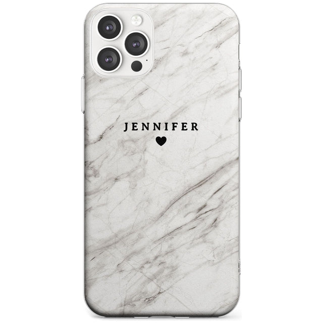 Personalised Light Grey & White Marble Black Impact Phone Case for iPhone 11 Pro Max