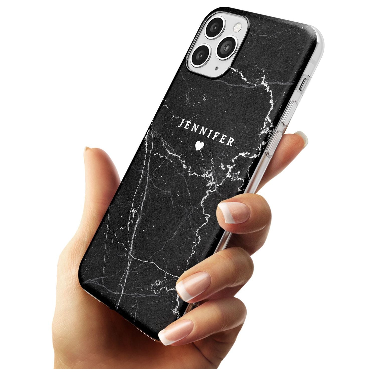 Personalised Black Marble Black Impact Phone Case for iPhone 11 Pro Max