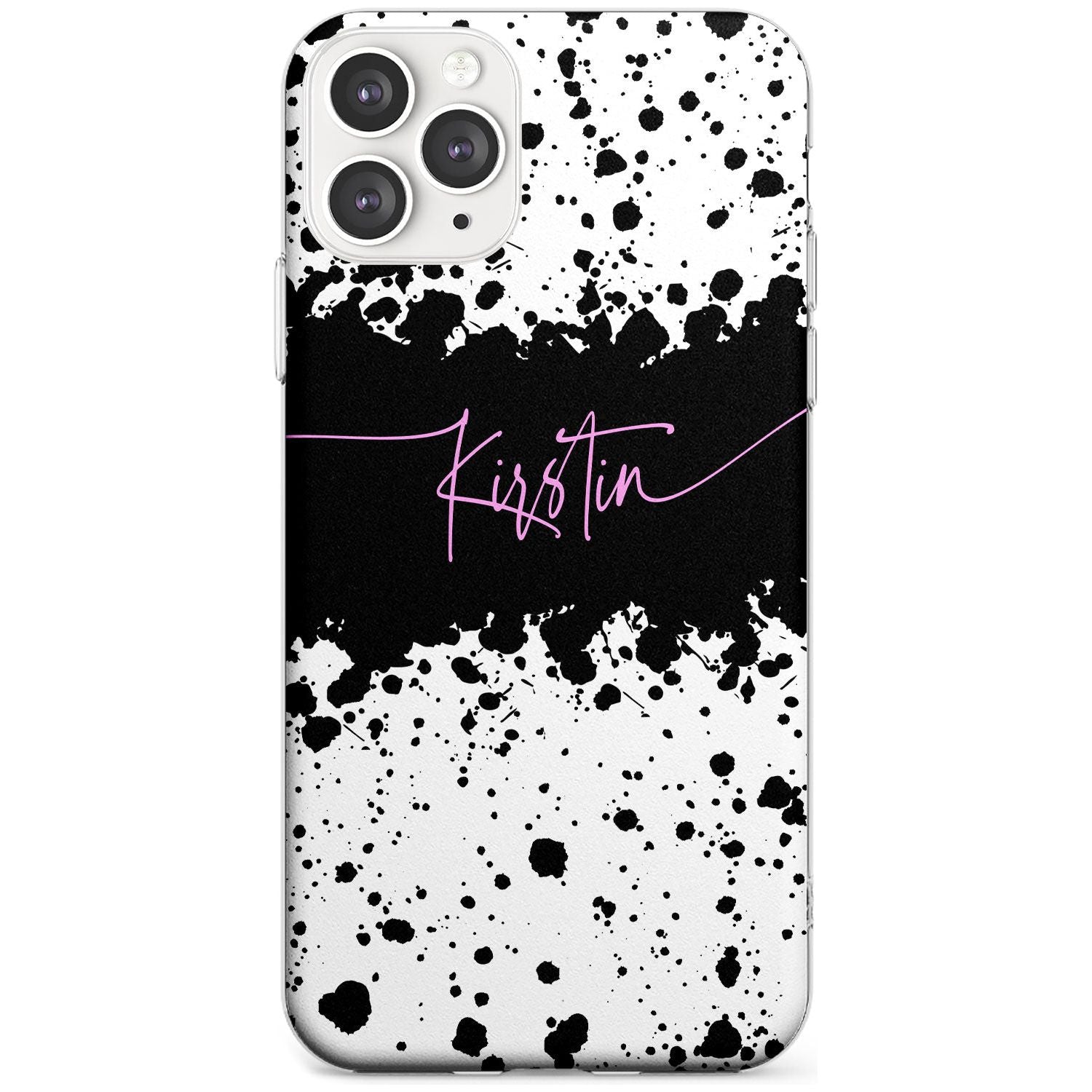 Black & White Paint Splatters iPhone Case  Slim Case Custom Phone Case - Case Warehouse