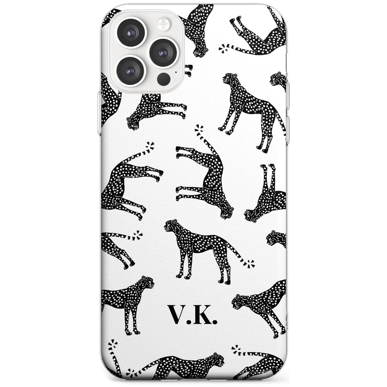 Personalised Cheetah Pattern: Black & White Black Impact Phone Case for iPhone 11 Pro Max