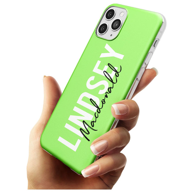 Bold Custom Name: Lime Slim TPU Phone Case for iPhone 11 Pro Max