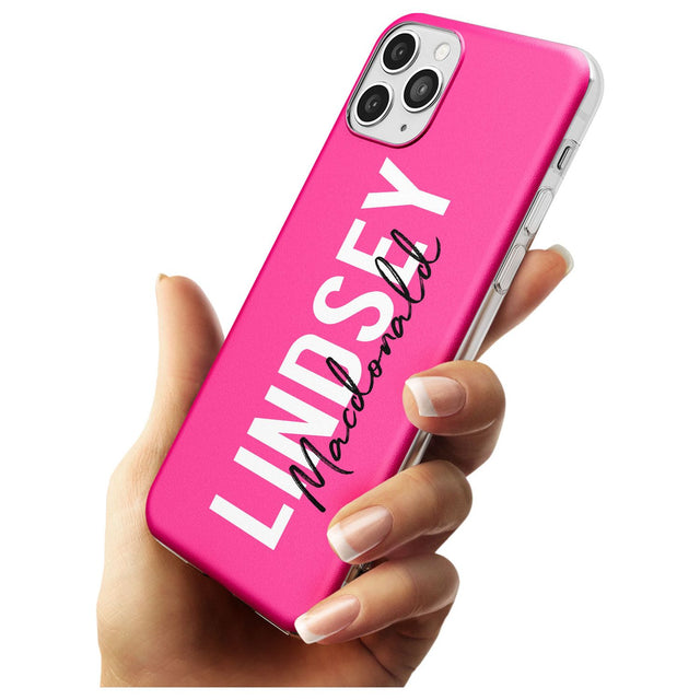 Bold Custom Name: Pink Slim TPU Phone Case for iPhone 11 Pro Max