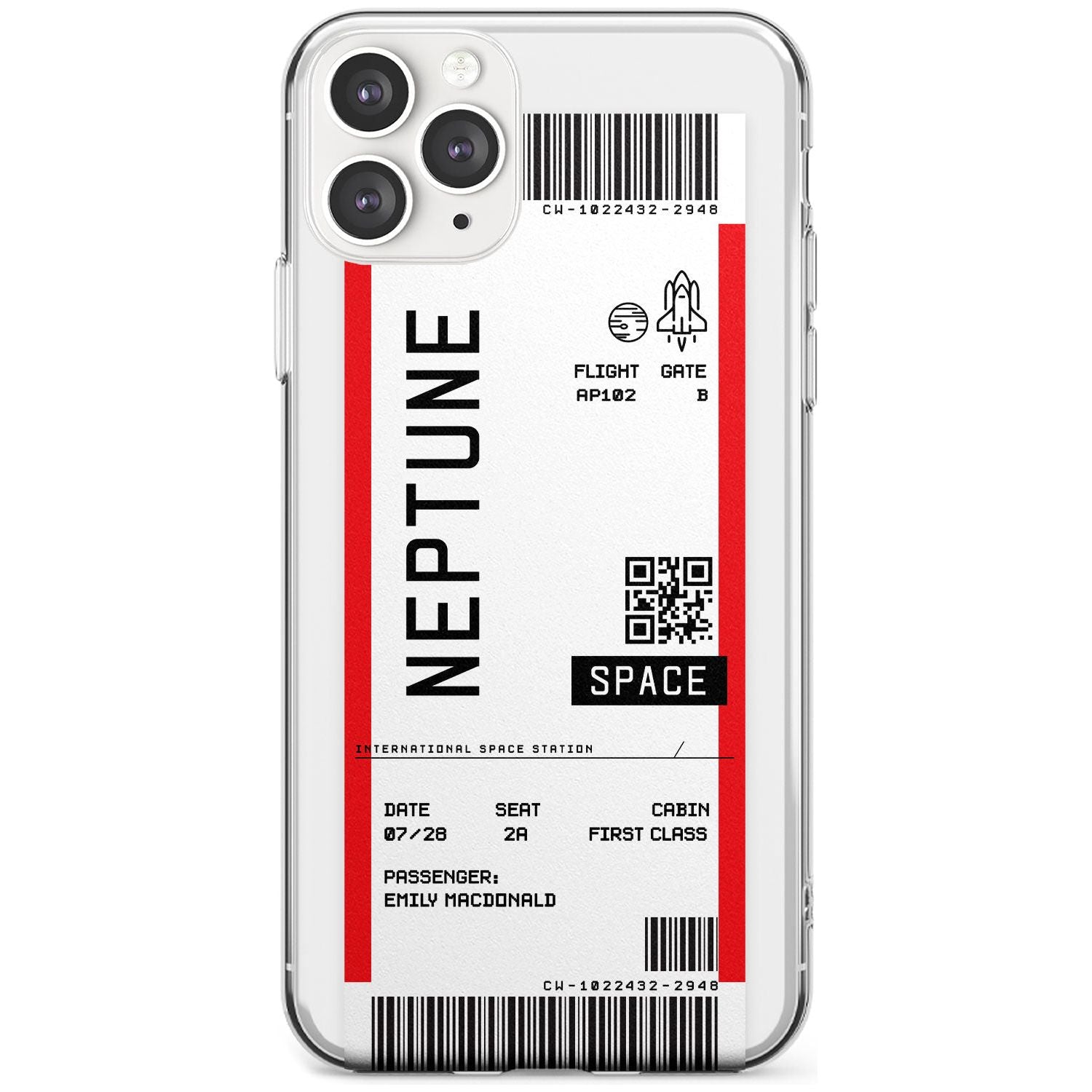 Neptune Space Travel Ticket iPhone Case  Slim Case Custom Phone Case - Case Warehouse