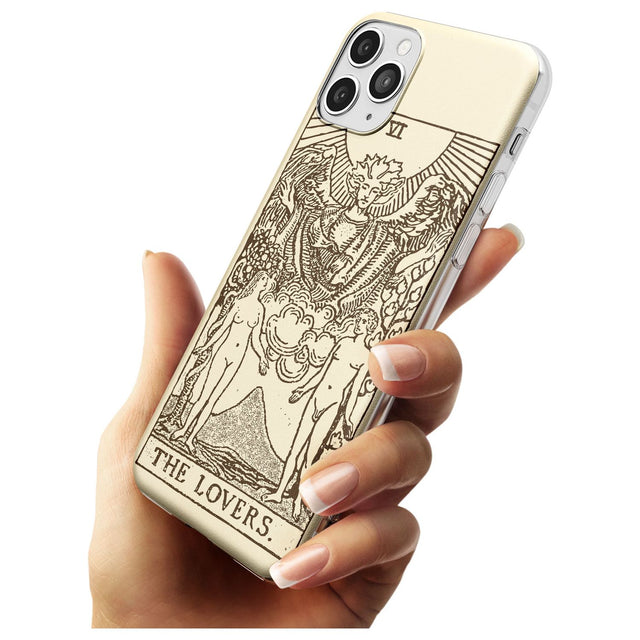 The Lovers Tarot Card - Solid Cream Black Impact Phone Case for iPhone 11 Pro Max