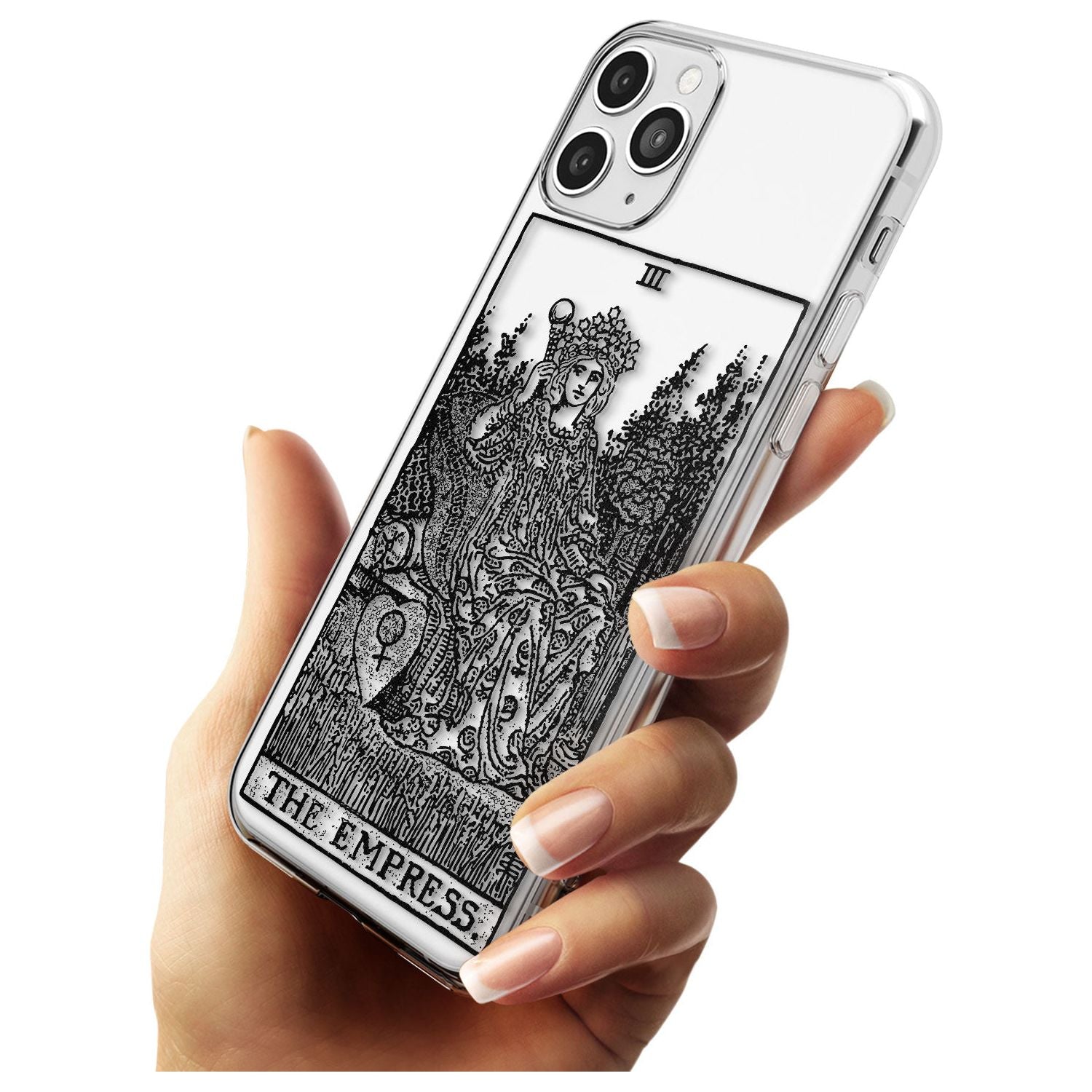 The Empress Tarot Card - Transparent Black Impact Phone Case for iPhone 11 Pro Max