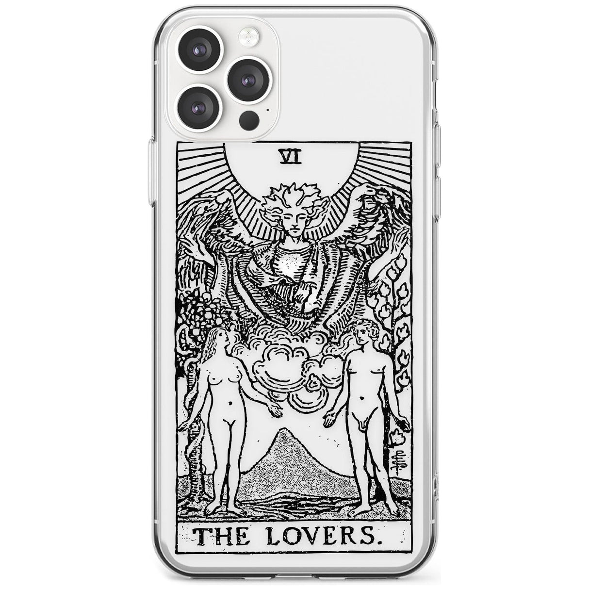 The Lovers Tarot Card - Transparent Black Impact Phone Case for iPhone 11 Pro Max