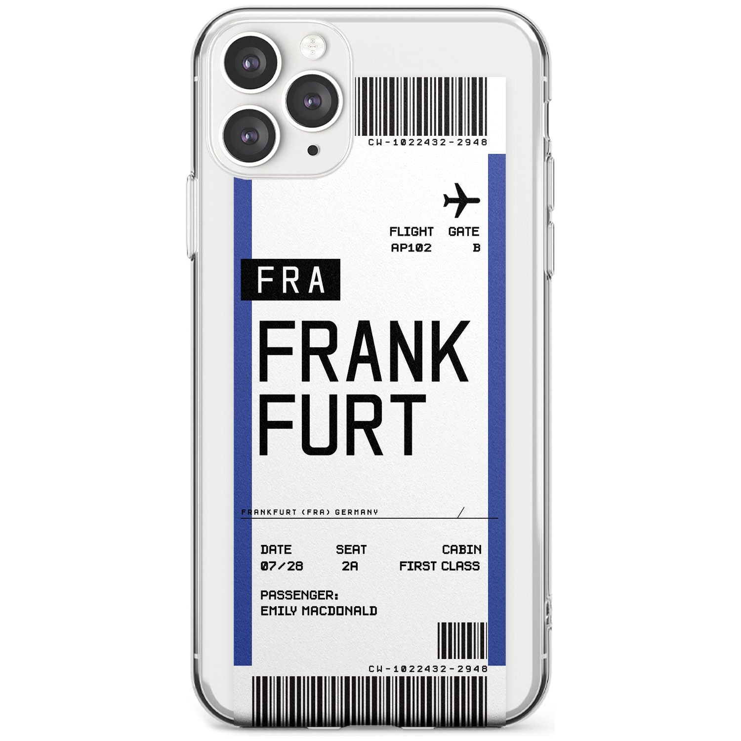 Frankfurt Boarding Pass iPhone Case  Slim Case Custom Phone Case - Case Warehouse