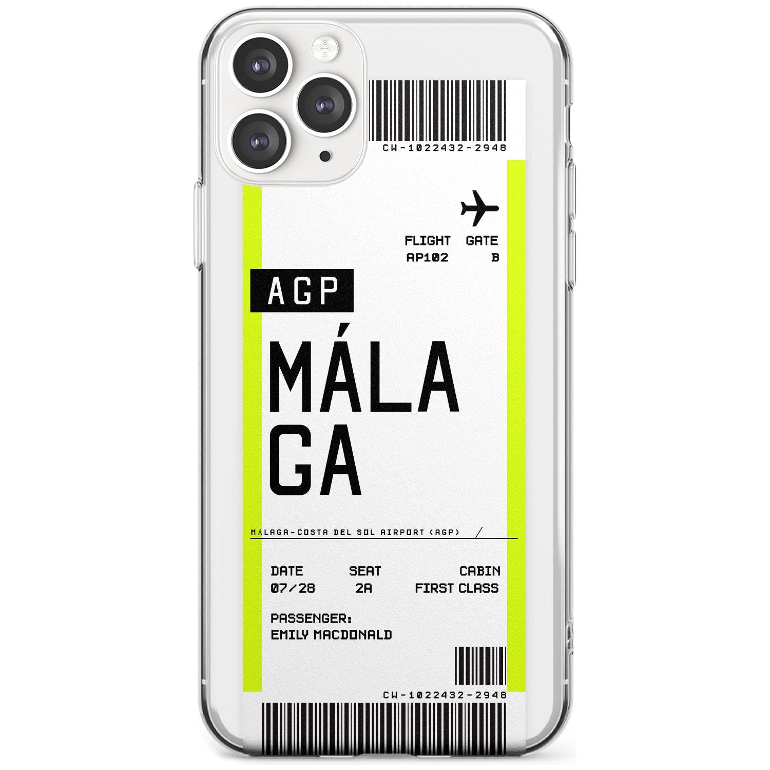 Málaga Boarding Pass iPhone Case  Slim Case Custom Phone Case - Case Warehouse