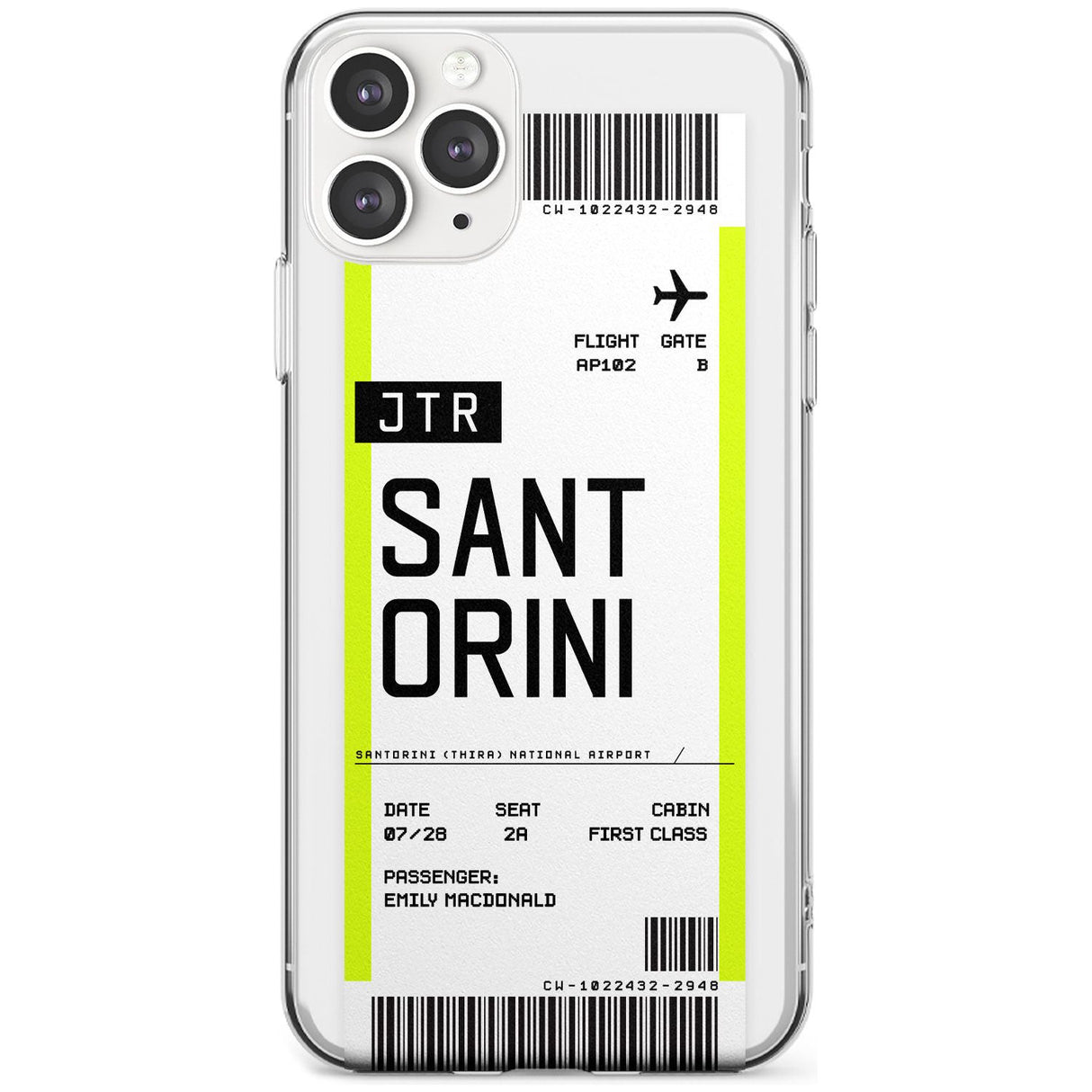 Santorini Boarding Pass iPhone Case  Slim Case Custom Phone Case - Case Warehouse