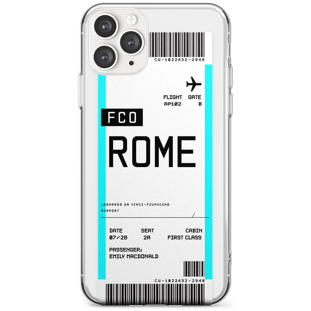 Rome Boarding Pass iPhone Case  Slim Case Custom Phone Case - Case Warehouse