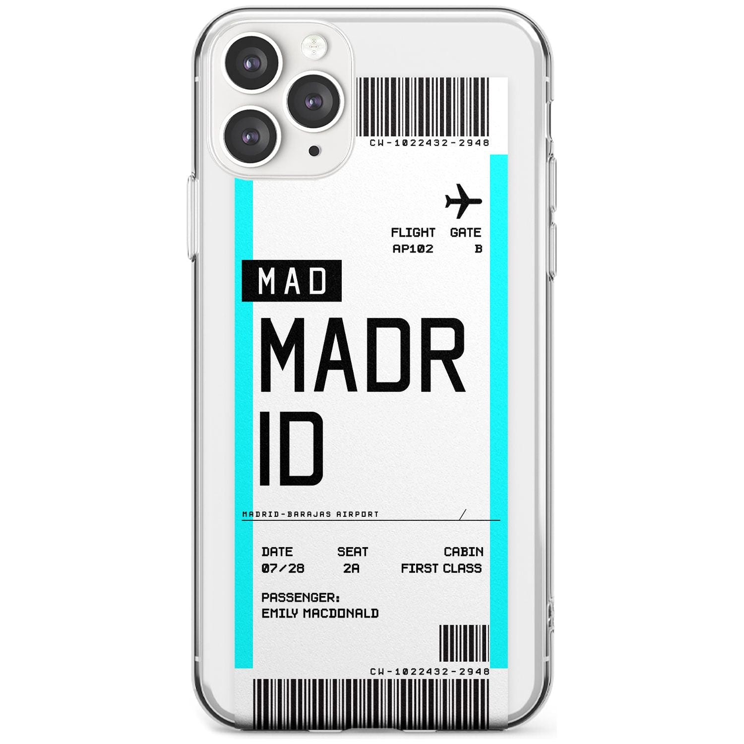 Madrid Boarding Pass iPhone Case  Slim Case Custom Phone Case - Case Warehouse