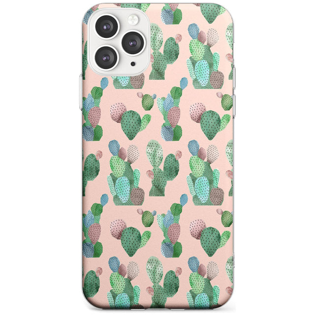 Pink Cactus Pattern Design Slim TPU Phone Case for iPhone 11 Pro Max