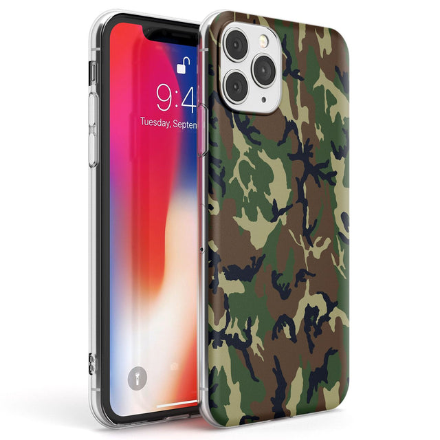 Forest Green Camo Phone Case iPhone 11 Pro Max / Clear Case,iPhone 11 Pro / Clear Case,iPhone 12 Pro Max / Clear Case,iPhone 12 Pro / Clear Case Blanc Space