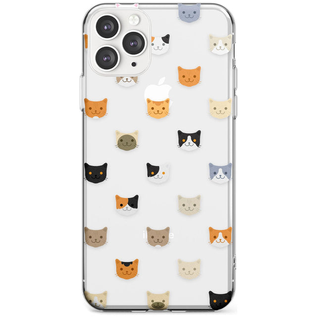 Cute Cat Face Transparent Phone Case iPhone 11 Pro Max / Clear Case,iPhone 11 Pro / Clear Case,iPhone 12 Pro Max / Clear Case,iPhone 12 Pro / Clear Case Blanc Space