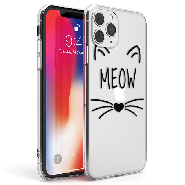 Cat Whiskers Phone Case iPhone 11 Pro Max / Clear Case,iPhone 11 Pro / Clear Case,iPhone 12 Pro Max / Clear Case,iPhone 12 Pro / Clear Case Blanc Space
