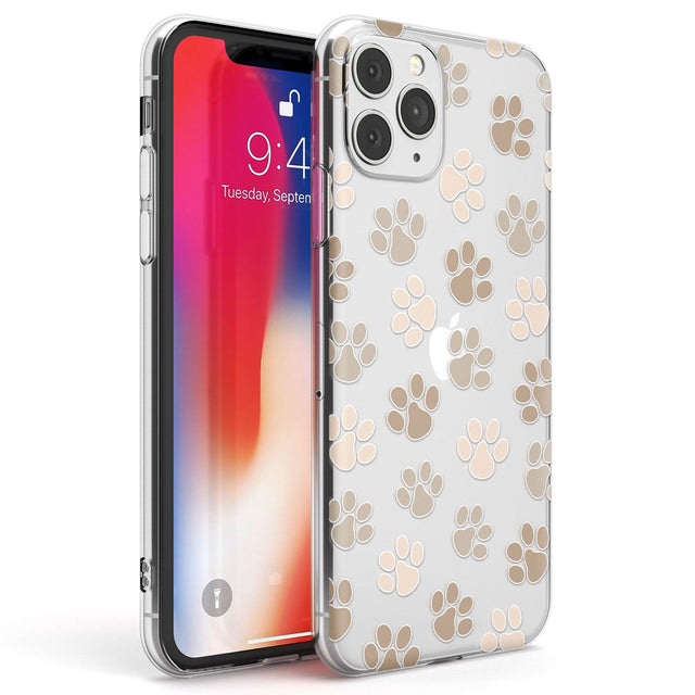 Paw Prints Phone Case iPhone 11 Pro Max / Clear Case,iPhone 11 Pro / Clear Case,iPhone 12 Pro Max / Clear Case,iPhone 12 Pro / Clear Case Blanc Space