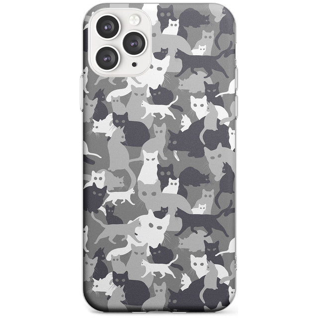 Dark Grey Cat Camouflage Pattern iPhone Case  Slim Case Phone Case - Case Warehouse
