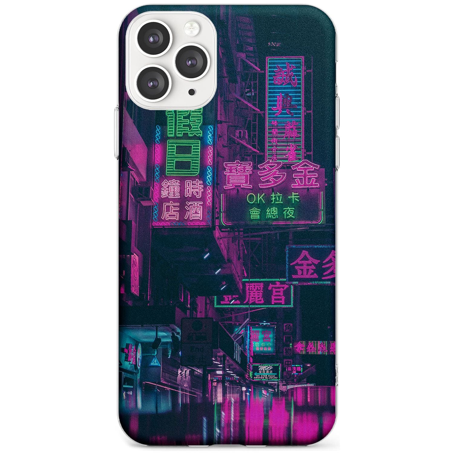 Rainy Reflections - Neon Cities Photographs Slim TPU Phone Case for iPhone 11 Pro Max
