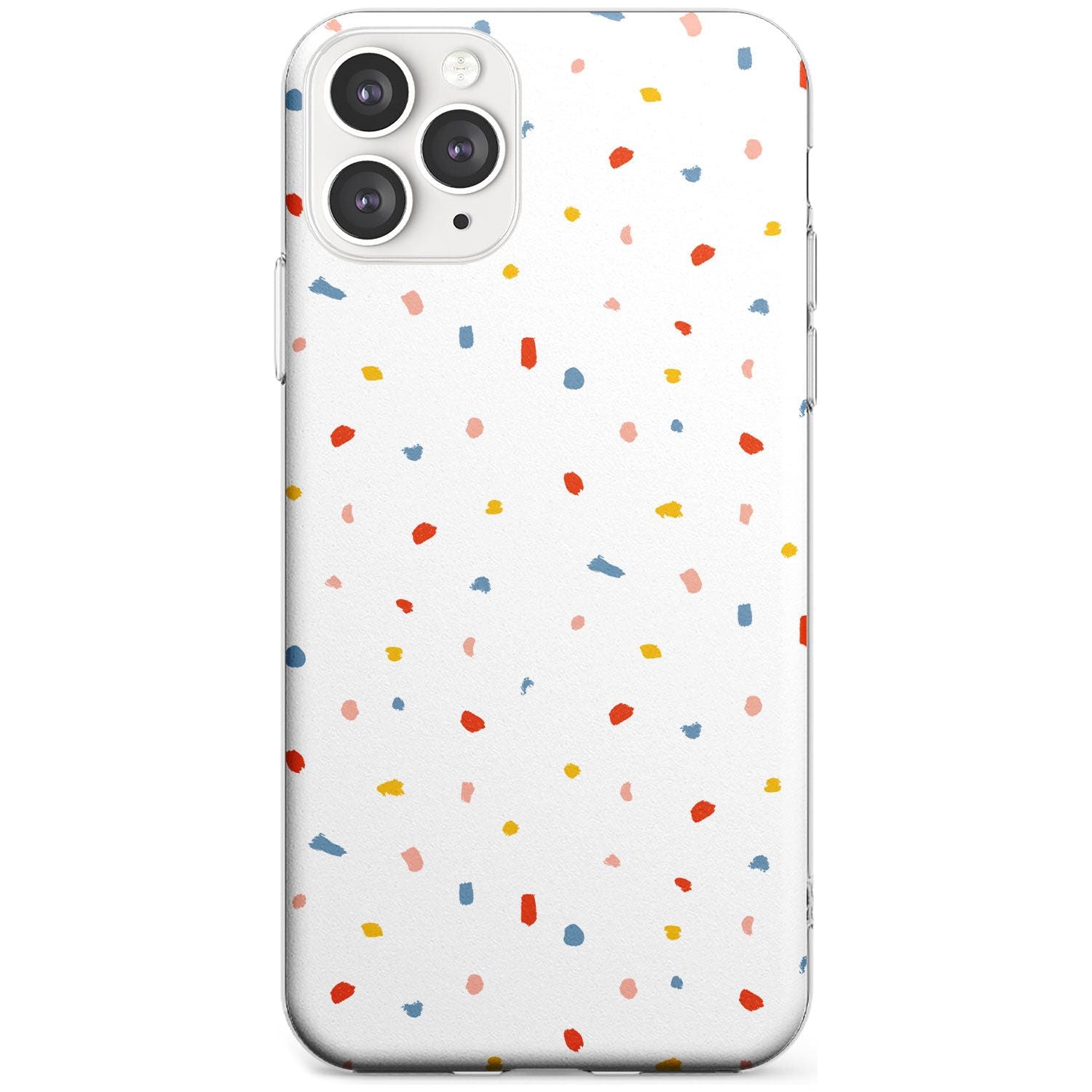 Confetti Print on Solid White Slim TPU Phone Case for iPhone 11 Pro Max