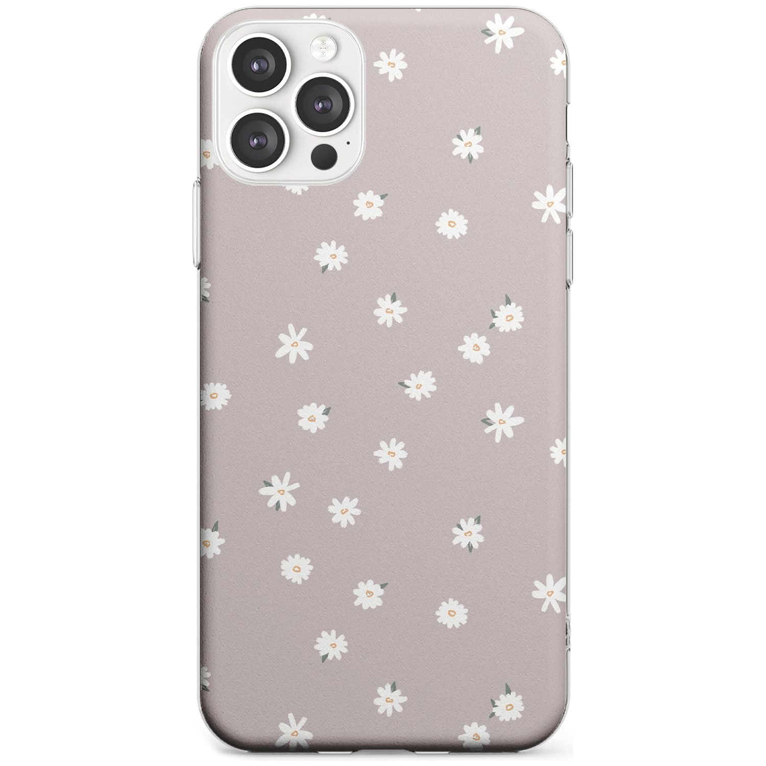 Painted Daises - Dark Pink Cute Floral Design Black Impact Phone Case for iPhone 11 Pro Max