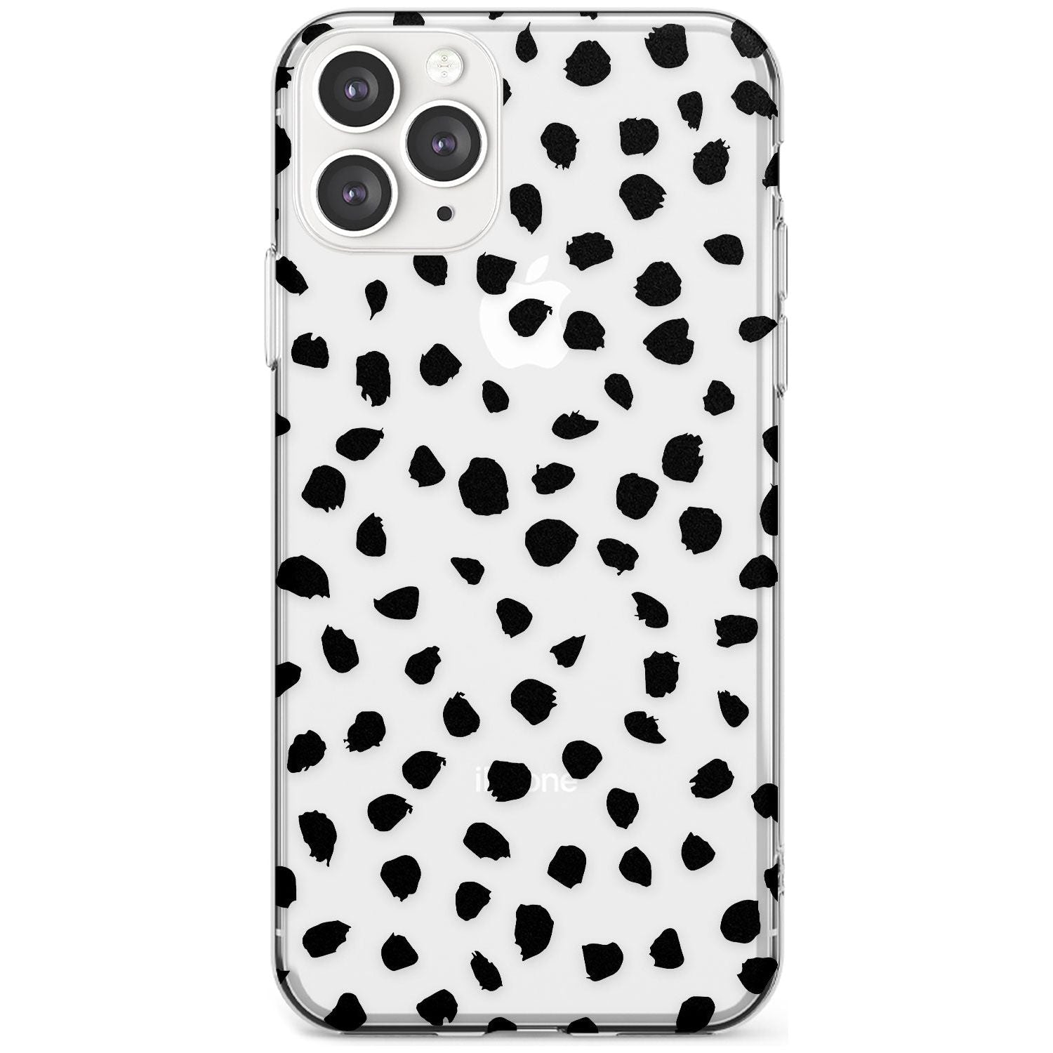 Black on Transparent Dalmatian Polka Dot Spots Slim TPU Phone Case for iPhone 11 Pro Max