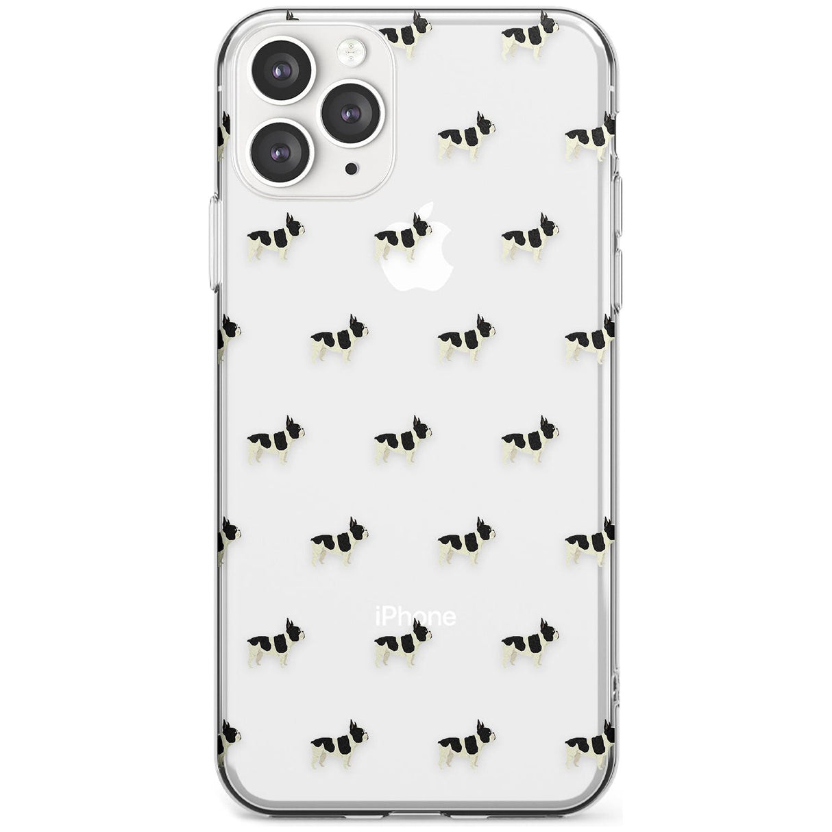 French Bulldog Dog Pattern Clear Slim TPU Phone Case for iPhone 11 Pro Max