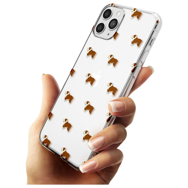 English Bulldog Dog Pattern Clear Slim TPU Phone Case for iPhone 11 Pro Max