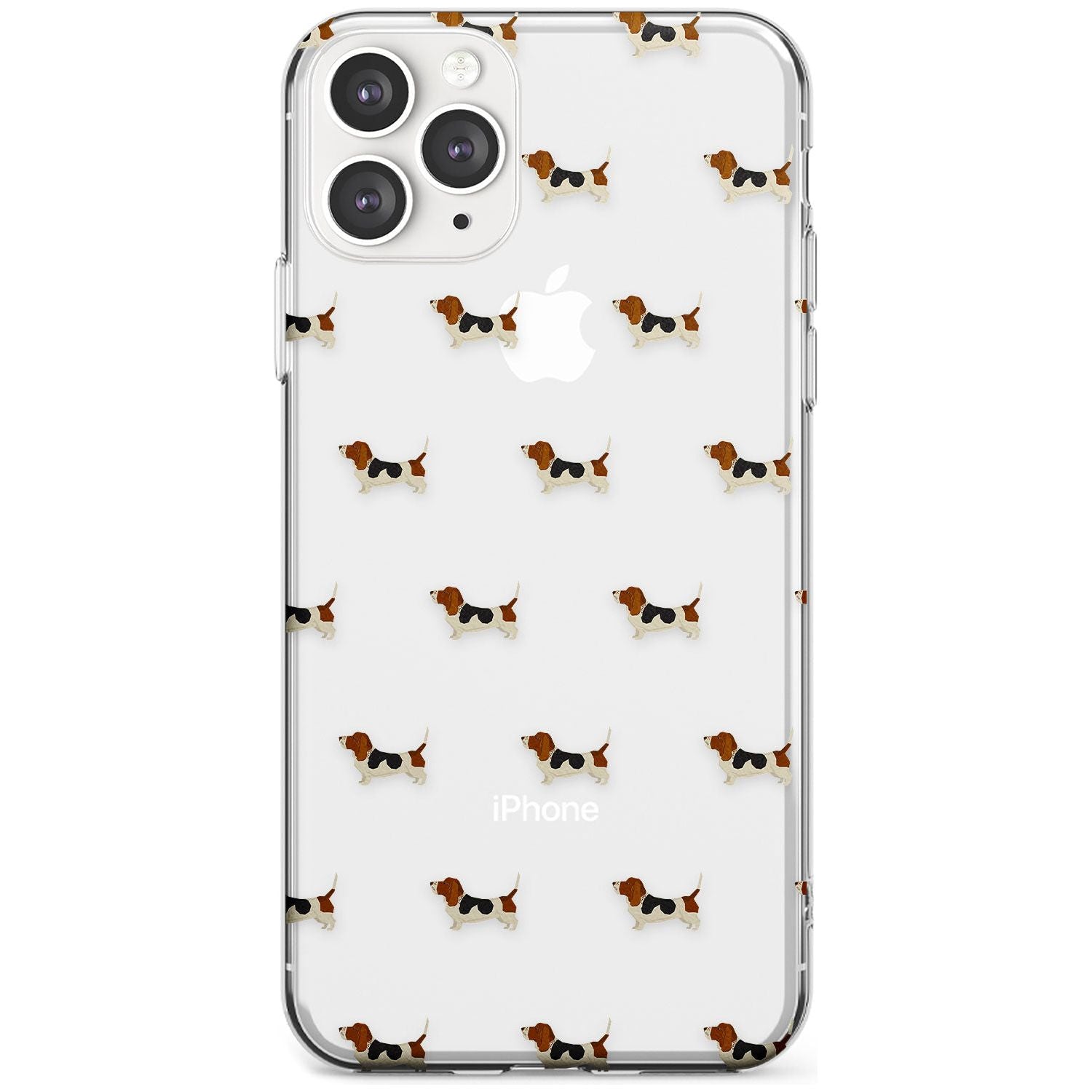 . Basset Hound Dog Pattern Clear Slim TPU Phone Case for iPhone 11 Pro Max