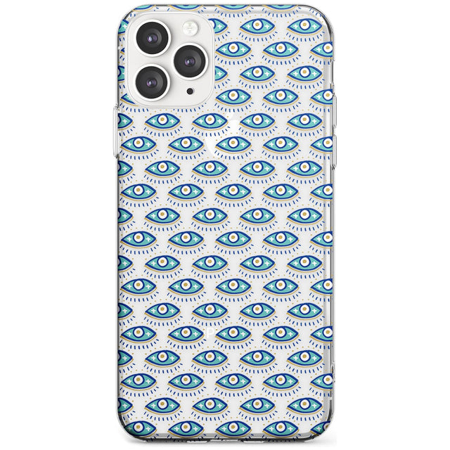 Eyes & Crosses (Clear) Psychedelic Eyes Pattern Slim TPU Phone Case for iPhone 11 Pro Max