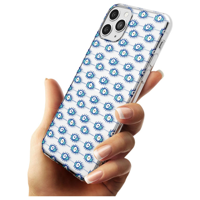 Crazy Eyes (Clear) Psychedelic Eyes Pattern Slim TPU Phone Case for iPhone 11 Pro Max