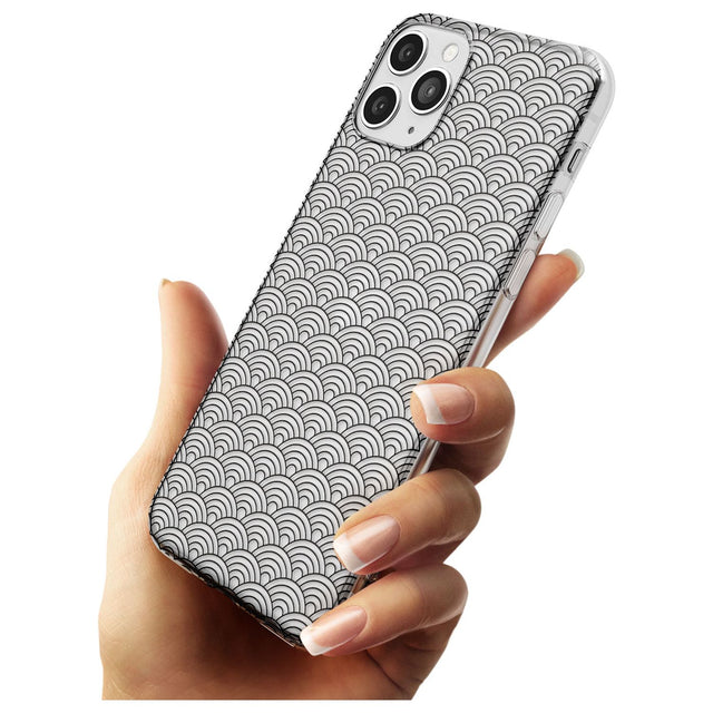 Abstract Lines: Scalloped Pattern Black Impact Phone Case for iPhone 11 Pro Max
