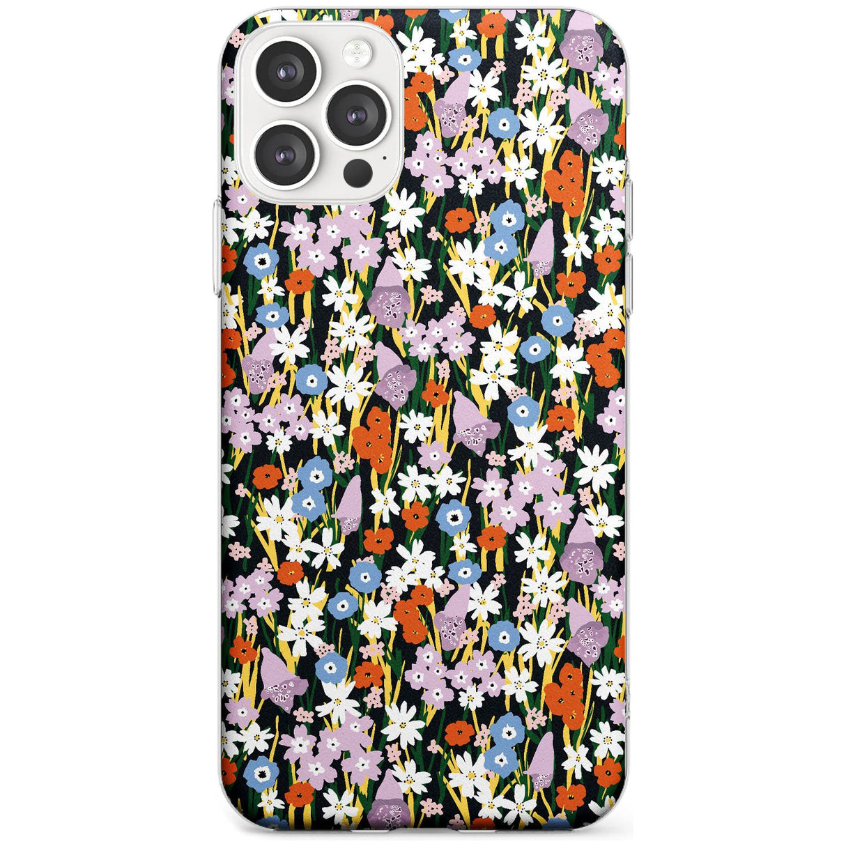 Energetic Floral Mix: Solid Black Impact Phone Case for iPhone 11 Pro Max