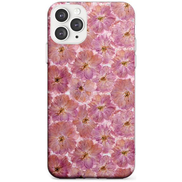 Large Pink Flowers Transparent Design Slim TPU Phone Case for iPhone 11 Pro Max