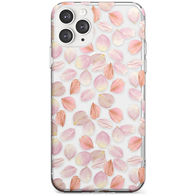 Pink Petals Transparent Design Slim TPU Phone Case for iPhone 11 Pro Max