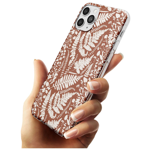 Wildflowers and Ferns on Terracotta Slim TPU Phone Case for iPhone 11 Pro Max