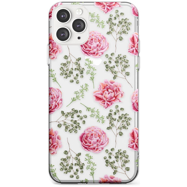 Roses & Eucalyptus Transparent Floral Slim TPU Phone Case for iPhone 11 Pro Max