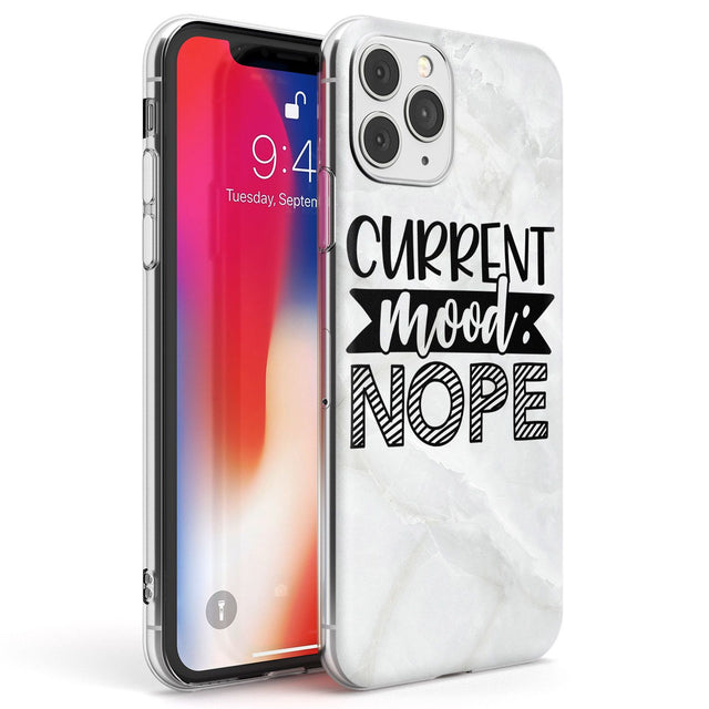 Current Mood NOPE Phone Case iPhone 11 Pro Max / Clear Case,iPhone 11 Pro / Clear Case,iPhone 12 Pro Max / Clear Case,iPhone 12 Pro / Clear Case Blanc Space